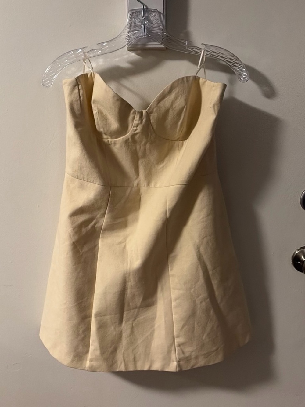 Zara Strapless Sweetheart Mini Dress in Cream